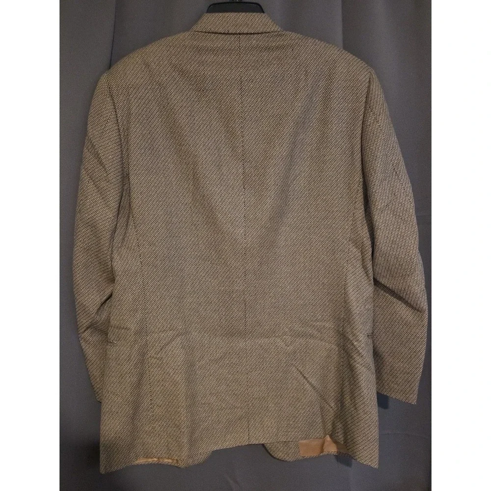 Linea Trussini Nuova Brown Micro Pattern Wool‎ Blazer, Men's 40R Sport Coat